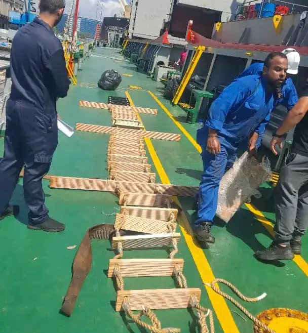 Supplying Ladder On Board MV Al Jabriya at Dar es Salaam Port